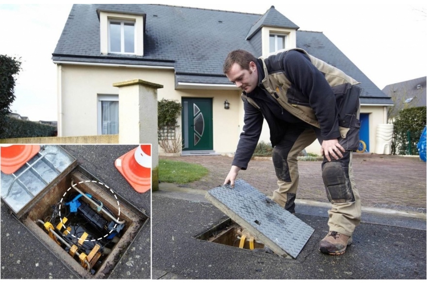 Ouverture de la chambre dont dépend votre logement afin de récupérer le Point de Branchement (PB)