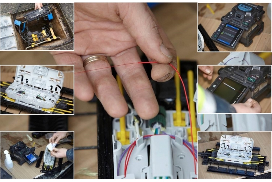 Soudure de la fibre client sur le réseau Très Haut Débit