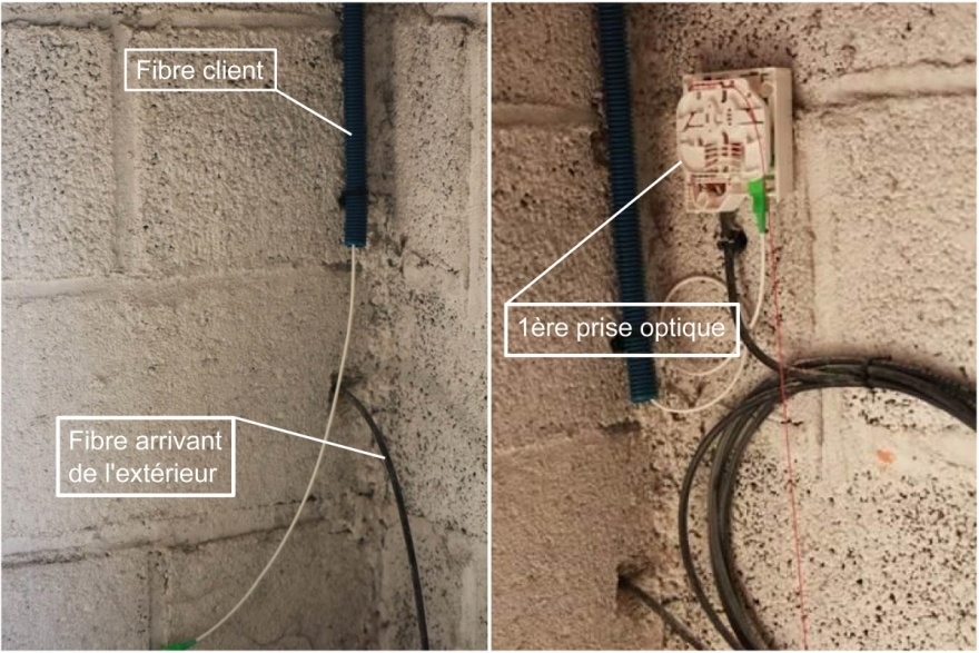 Arrivée de la fibre dans le garage de la maison